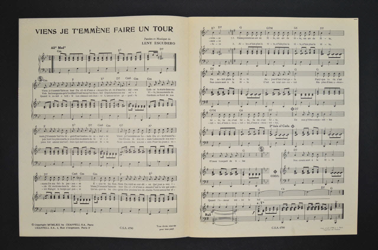 partition de musique petit format 1969.88.702 Photo Mucem
