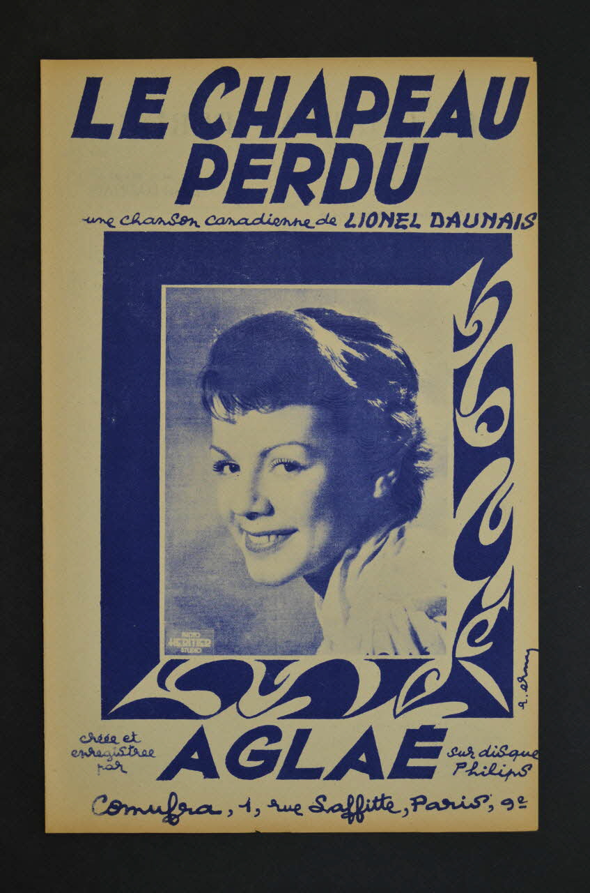 Lionel Daunais ; Aglaé ; Co.Mu.Fra chanson petit format 1953 1969.88.709 Photo Mucem