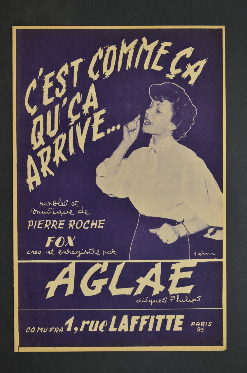 Pierre Roche ; Aglaé ; Co.Mu.Fra chanson petit format 1954 1969.88.710 Photo Mucem