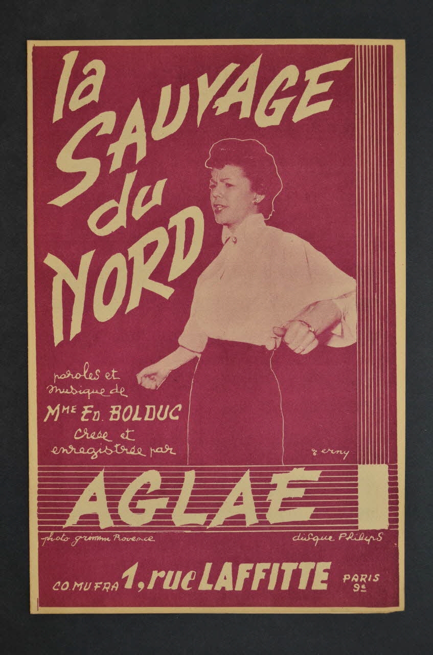 Ed. Bolduc ; Aglaé ; Co.Mu.Fra chanson petit format 1954 1969.88.712 Photo Mucem
