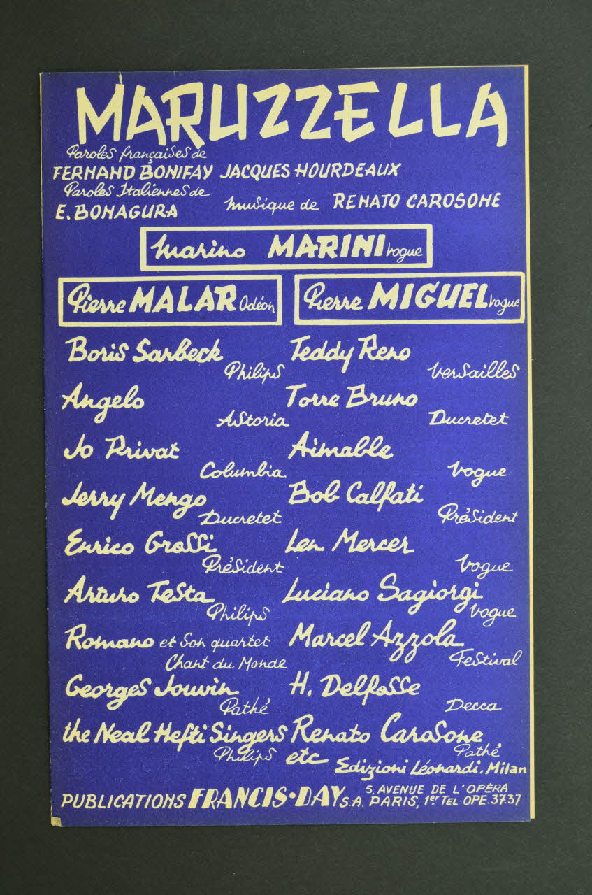 chanson petit format 1969.88.778 Photo Mucem