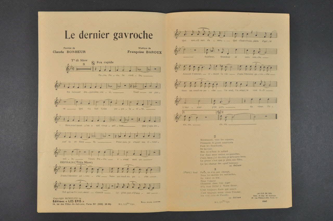 partition de musique petit format 1969.88.901 Photo Mucem
