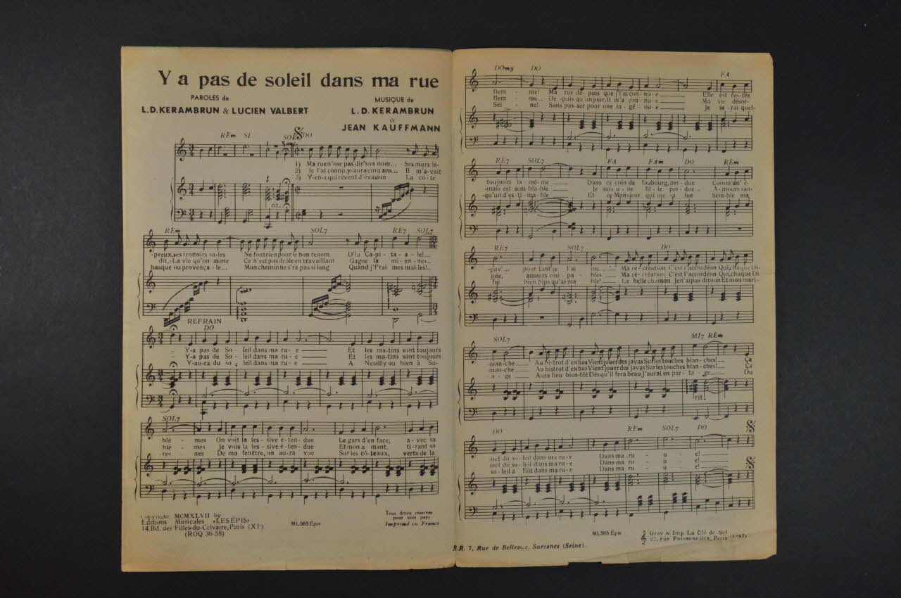 chanson petit format 1969.88.952  Photo Mucem