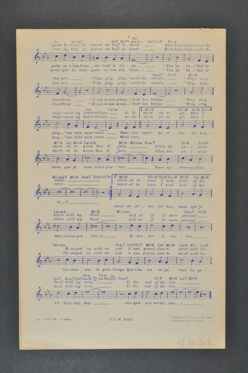partition de musique petit format 1969.88.962  Photo Mucem