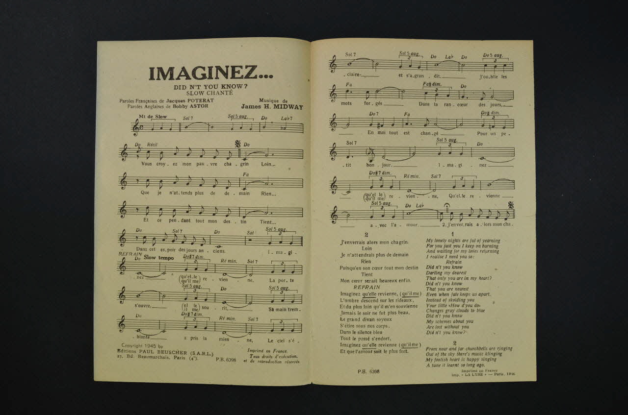 partition de musique petit format 1969.88.97 Photo Mucem