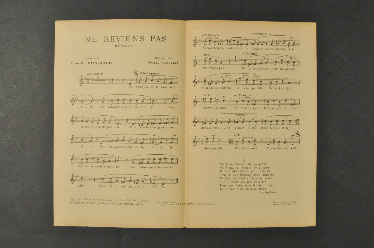 partition de musique petit format 1969.88.572 Photo Mucem