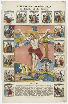 François Georgin ; Pellerin estampe L'HEUREUSE BENEDICTION  des Familles et des Maisons. Lorraine, France 1840 1950.39.445 Photo PHOTO RMN - THIERRY LE MAGE
