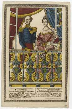 Nicolas Wendling ; Pellerin estampe DUC D'ORLEANS, PRINCESSE DE MECKLEMBOURG, Lorraine, France 1837 1950.39.763 Photo PHOTO RMN - THIERRY LE MAGE
