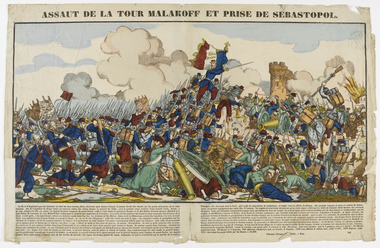 Charles Nicolas Gangel estampe ASSAUT DE LA TOUR MALAKOFF ET PRISE DE SEBASTOPOL. Lorraine, France 1855-1858 1950.39.854 Photo PHOTO RMN - THIERRY LE MAGE