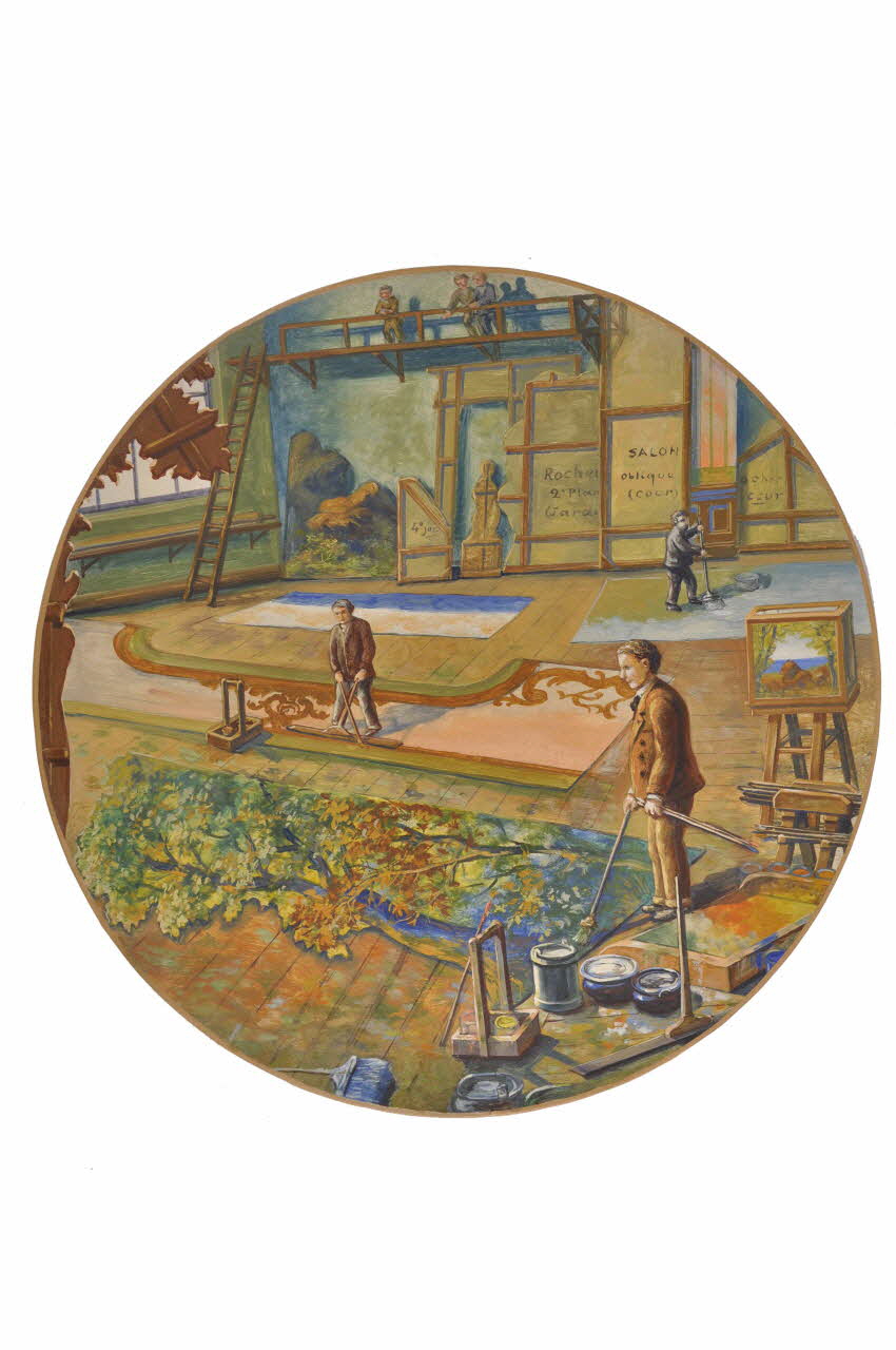 tableau Atelier de peintres décorateurs de théâtre 1973.31.3.1 Photo Mucem