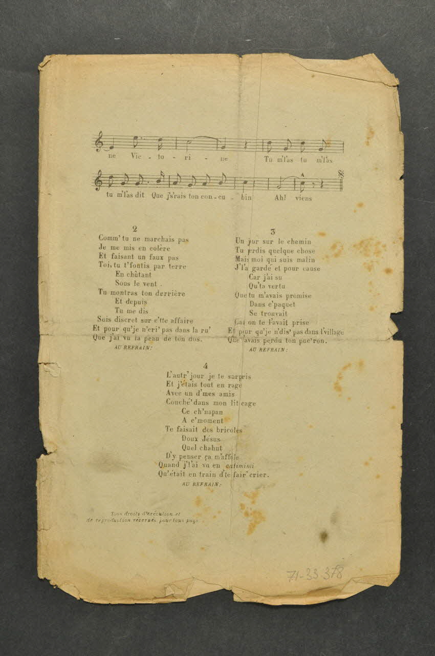 chanson petit format 1971.33.378 Photo Mucem
