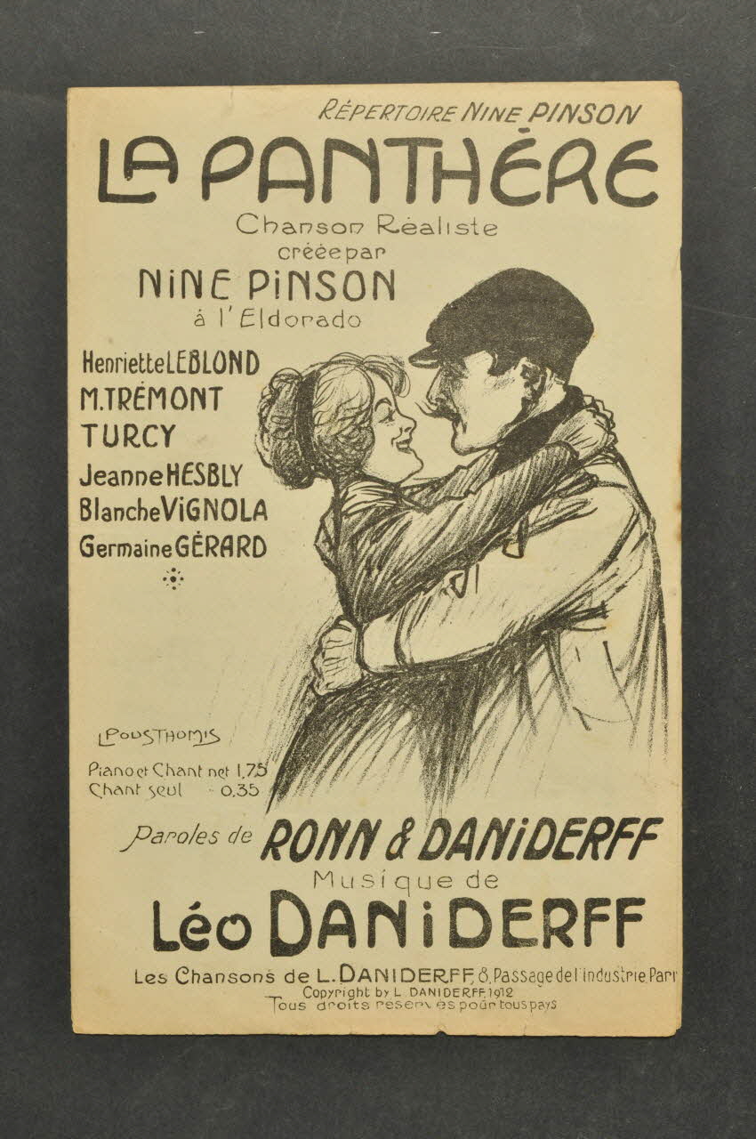 Léo Daniderff ; Emile Ronn chanson petit format 1912 1971.33.44 Photo Mucem
