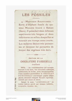 Edition de la Chocolaterie d'Aiguebelle carte réclame chromo Rhône-Alpes, France 1900-1919 1996.40.440.3 Photo