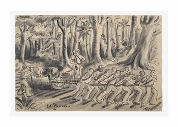 Francis Lagrange partie d'un ensemble de dessins LA "Bricolle"  ++ Guyane, France 1947 2001.42.18 Photo