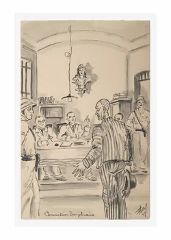Francis Lagrange partie d'un ensemble de dessins Commission Disciplinaire Guyane, France 1947 2001.42.19 Photo