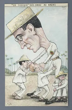 L.K. dessin "UN SADIQUE" TRES CONNU AU BAGNE Guyane, France 1920-1924 2001.41.37 Photo Mucem/Christophe Fouin