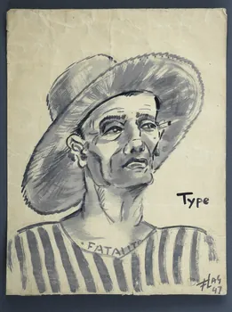 Francis Lagrange partie d'un ensemble de dessins Type Guyane, France 1947 2001.42.24 Photo