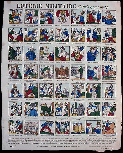 Charles-Eugène Glémarec ; Gros à compartiments (7x7) LOTERIE MILITAIRE (l'Aigle gagne tout). Paris 1858-1860 1946.106.96 Photo