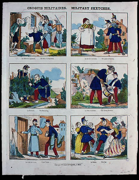 Charles Nicolas Gangel à compartiments (2x3) CROQUIS MILITAIRES. Metz 1852-1858 1946.106.83 Photo