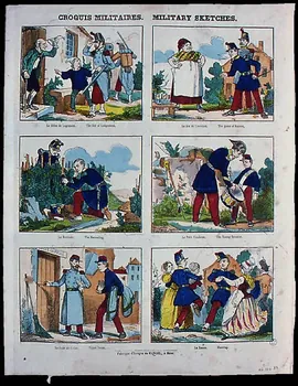 Charles Nicolas Gangel à compartiments (2x3) CROQUIS MILITAIRES. Metz 1852-1858 1946.106.83 Photo