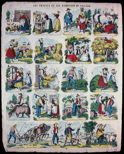 à compartiments (4x5) LES TRAVAUX ET LES HABITANTS DU VILLAGE. 1946.106.6 Photo