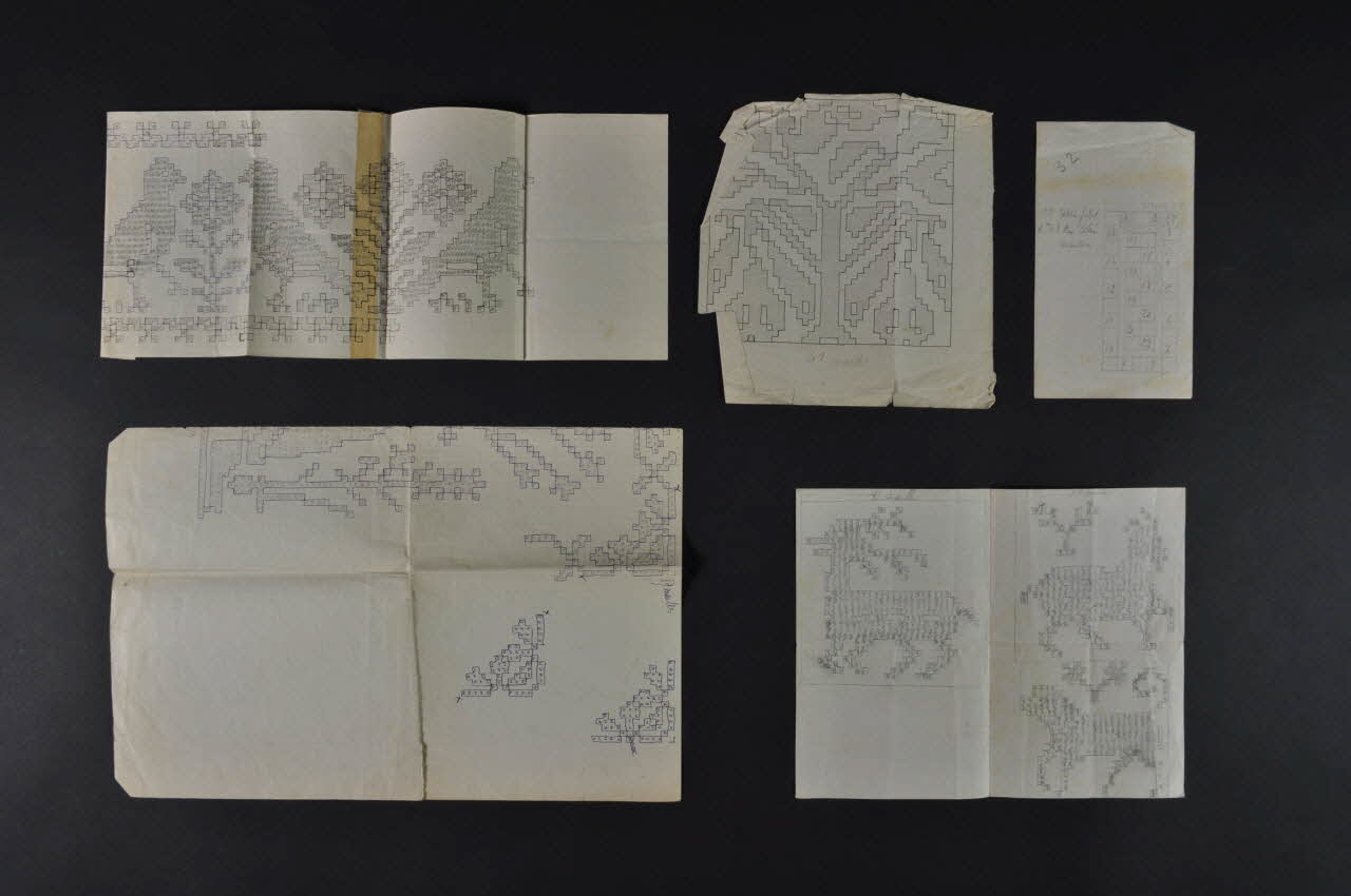 MODELE DE BRODERIE Modèles de travaux de fils 1977.82.44.86-90 Photo Mucem