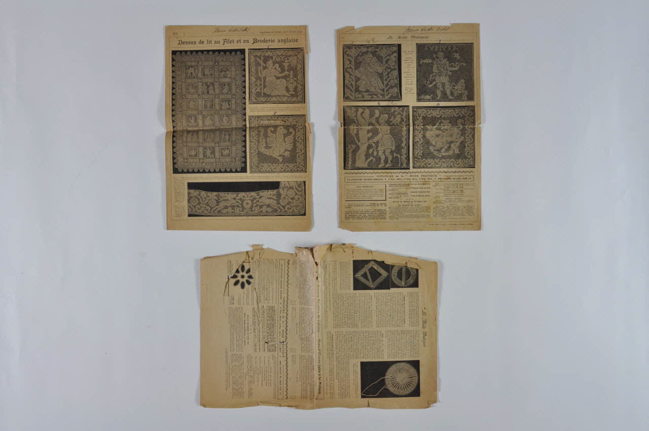 MODELE DE BRODERIE Modèles de travaux de fils - dentelle 1977.82.44.91-93 Photo Mucem