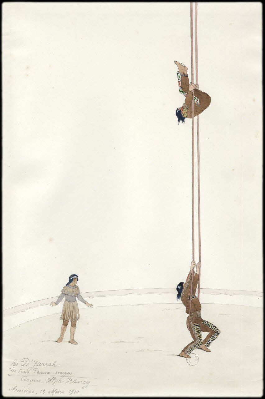 Marthe Vesque ; Juliette Vesque partie d'un ensemble de dessins Numéro de cirque : les D'jarrah Asnières 1921 1968.102.140 Photo
