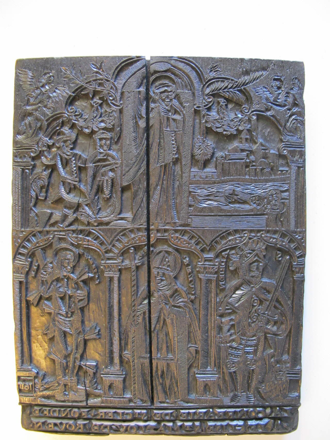 bois d'impression LA CONFRAIRIE DE ST CLER FONDEE A L'EGLISE ST MACLOU DE ROUEN Rouen 1615 1954.18.101 Photo Mucem/ Aubert Gérard