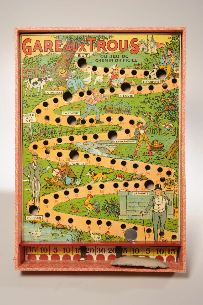 boîte de jeu GARE AUX TROUS  OU JEU DU  CHEMIN DIFFICILE 1999.32.2.1-5 Photo
