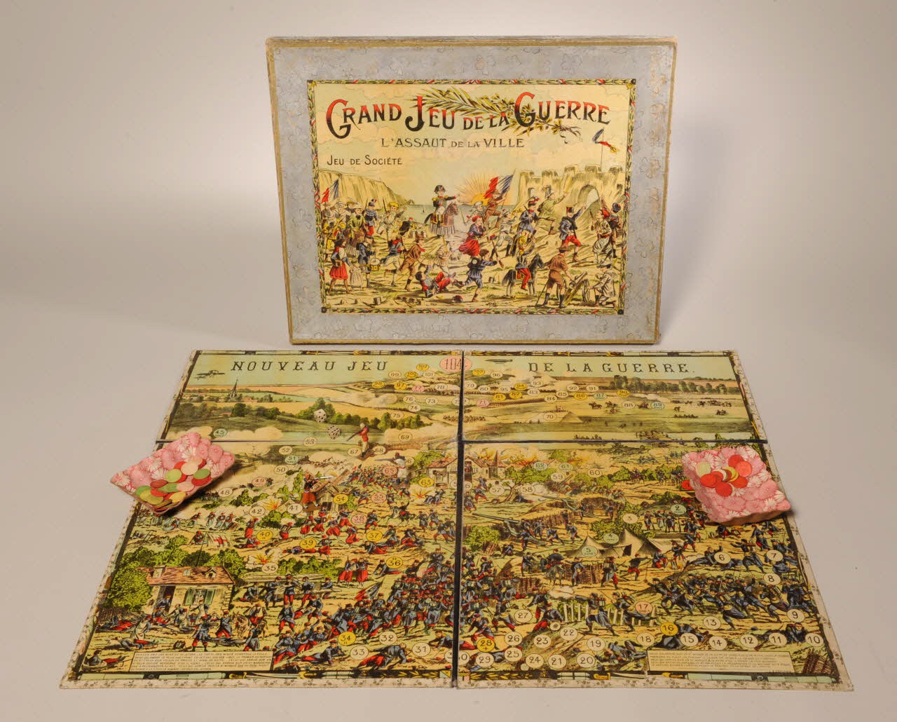 Saussine frères éditeurs boîte de jeu GRAND JEU DE LA GUERRE  L'ASSAUT DE LA VILLE Paris 1914 2001.7.2.1-60 Photo