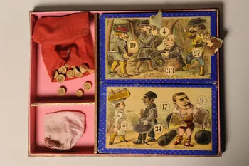 Saussine frères éditeurs boîte de jeu LOTO ANIME Paris 1880 2003.22.1.1-64 Photo