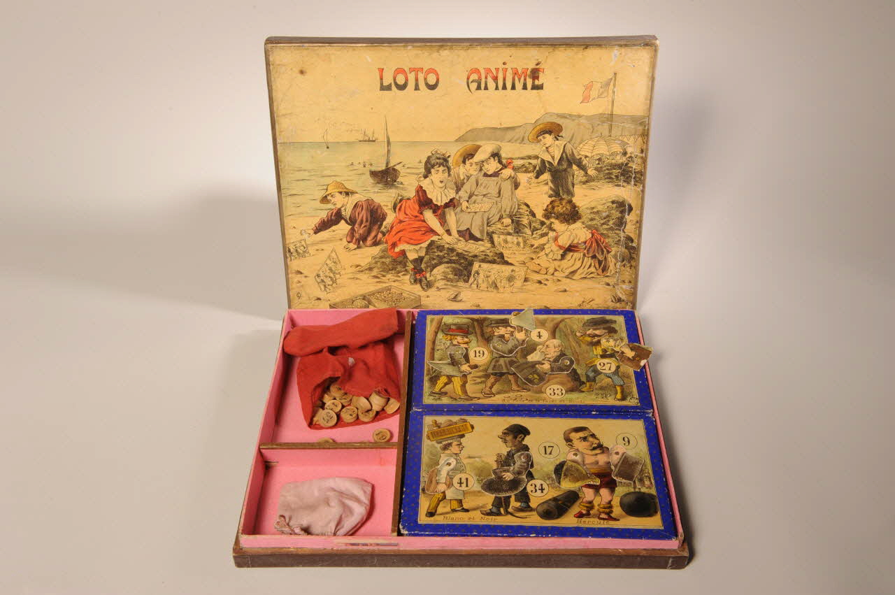 Saussine frères éditeurs boîte de jeu LOTO ANIME Paris 1880 2003.22.1.1-64 Photo