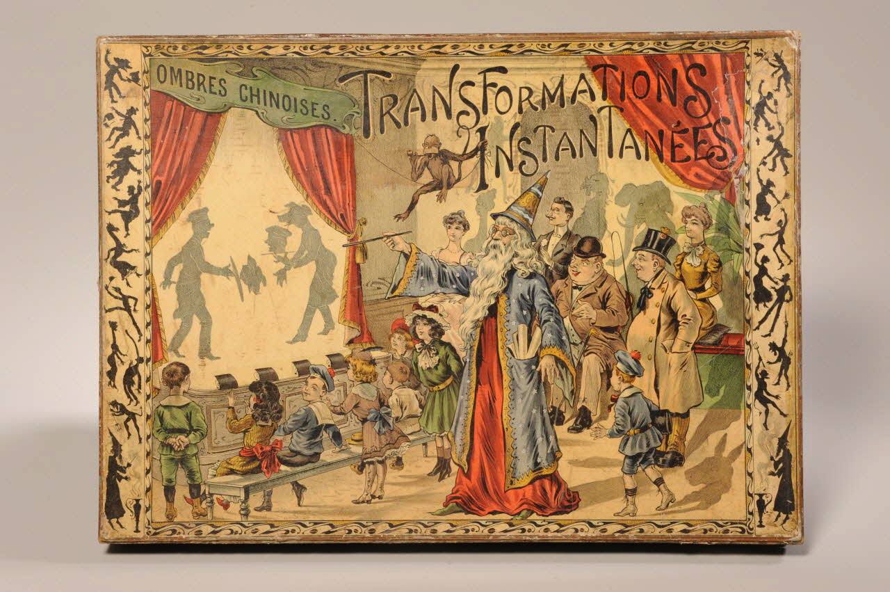 Saussine frères éditeurs boîte de jeu OMBRES CHINOISES. TRANSFORMATIONS INSTANTANEES Paris 1885-1895 2004.28.3.1-5 Photo