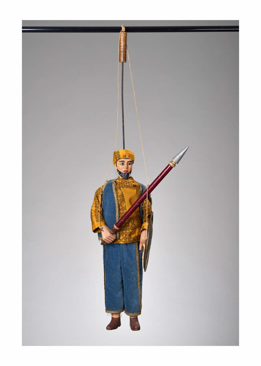 Giovanni Frangipane ; Vincenzo E. Mancuso marionnette à tringle et à fils Soldato saraceno Sicile, Italie 1985-1989 2015.1.30 Photo Mucem/ Yves Inchierman