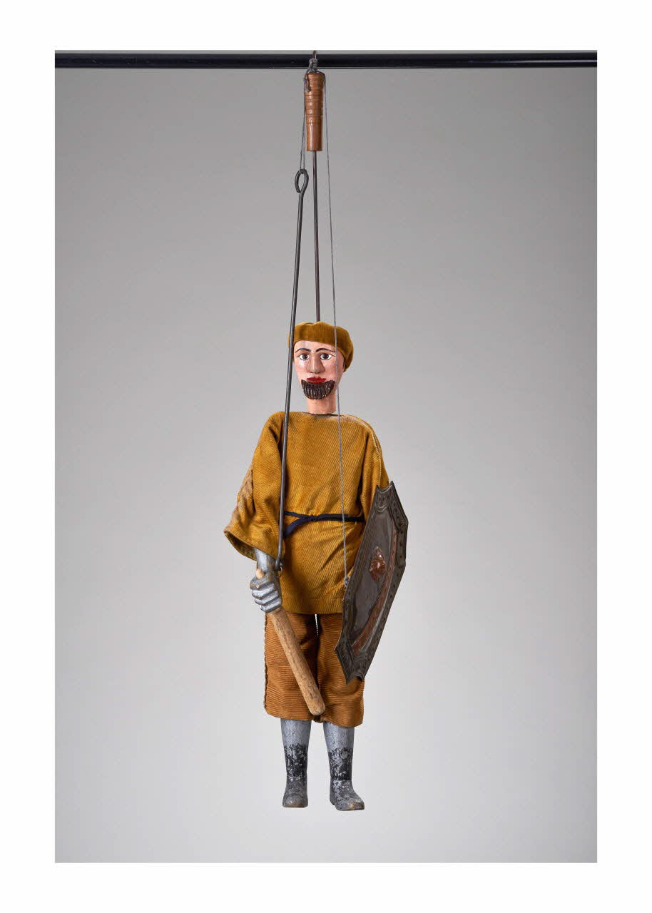 Pino Mancuso marionnette à tringle et à fils Soldano pagano, pupo spaccato Sicile, Italie 1970-1979 2015.1.34 Photo Mucem/ Yves Inchierman