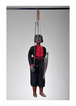 Pino Mancuso marionnette à tringle et à fils Gigante nero, pupo spacatto Sicile, Italie 1980-1985 2015.1.35 Photo Mucem/ Yves Inchierman