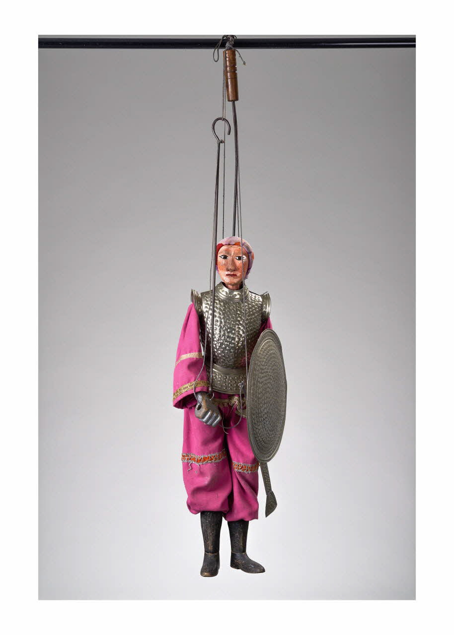 Pino Mancuso marionnette à tringle et à fils Soldano pagano, pupo spaccato Sicile, Italie 1970-1979 2015.1.37 Photo Mucem/ Yves Inchierman