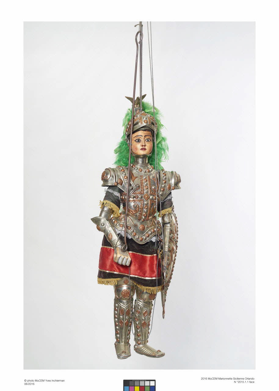 Nicola Pirrotta ; Salvatore Bumbello marionnette à tringle et à fils Orlando Sicile, Italie 1990-1995 2015.1.1.1 Photo Mucem/ Yves Inchierman