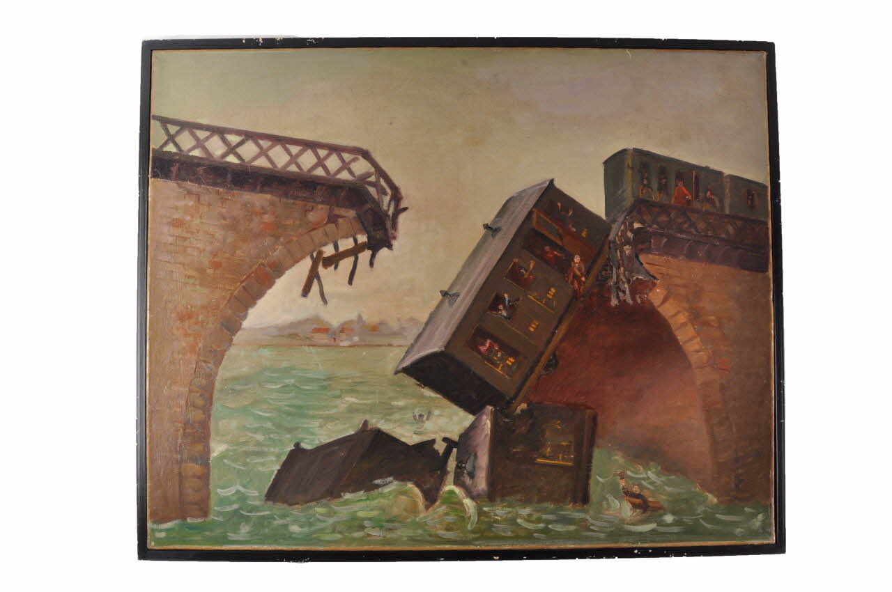 Anonyme tableau La catastrophe des Ponts-de-Cé Bretagne, France 1925-1940 1983.39.7 Photo Mucem