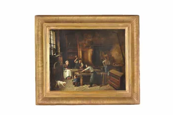 Amédée, Elie Servin tableau L'atelier du menuisier 1860 1984.43.1 Photo Mucem