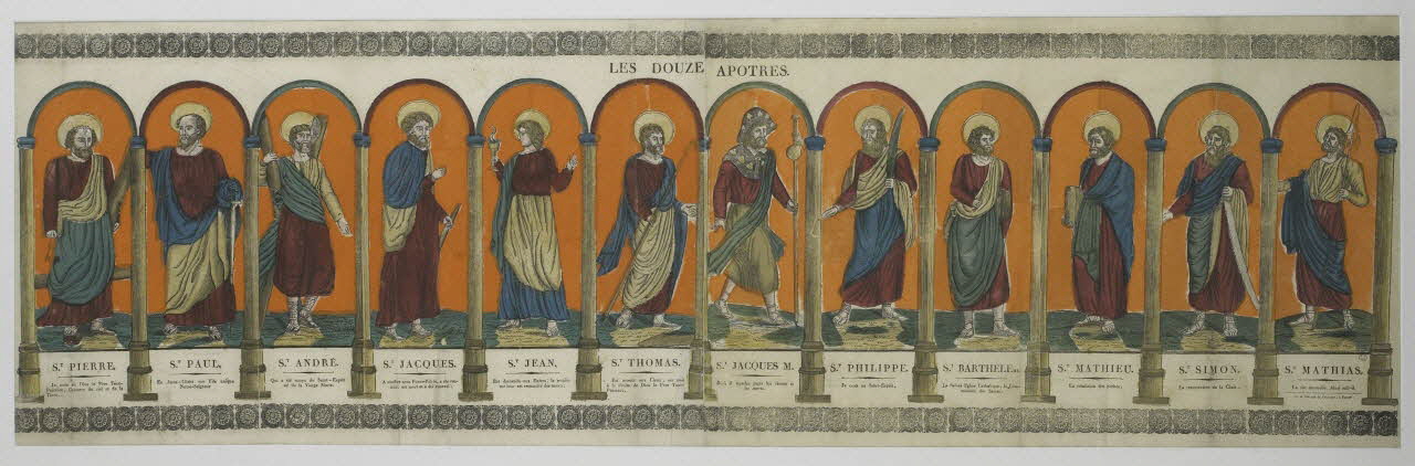 François Georgin ; Pellerin imagerie ancienne LES DOUZE APOTRES. 1820-1837 1965.75.237 Photo RMN-Grand Palais (Mucem)