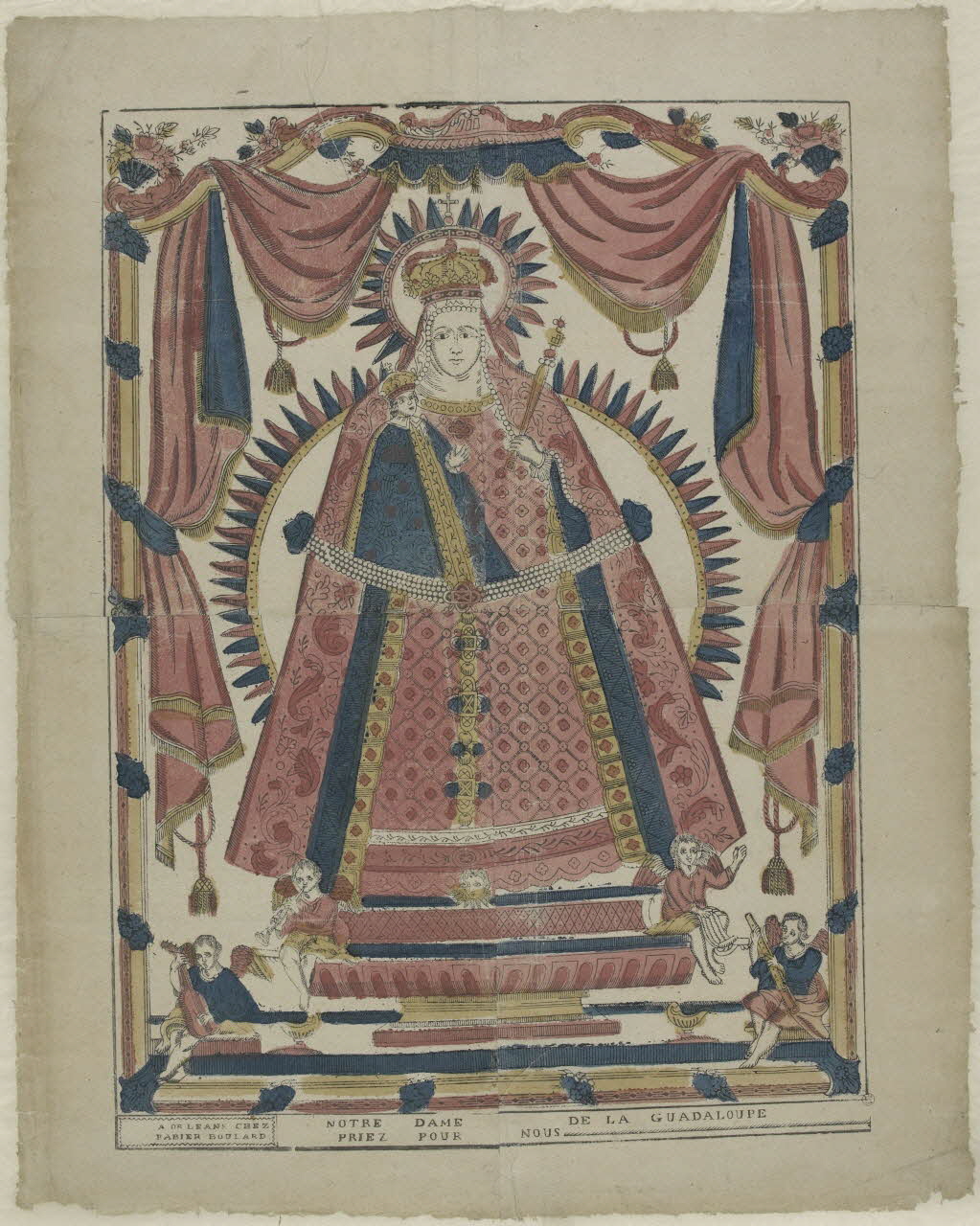 Rabier Michel ; Boulard Anne (imprimeur, libraire imagerie ancienne NOTRE DAME DE LA GUADALOUPE  PRIEZ POUR NOUS Orléans 1815-1825 1998.5.1 Photo RMN-Grand Palais (Mucem)