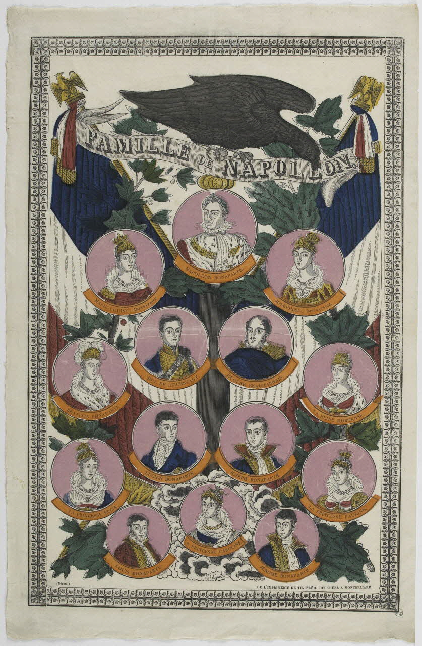 R. Sigrist ; Théophile- Frédéric Deckherr ; Rodolphe Henri Deckherr imagerie ancienne FAMILLE DE NAPOLEON. Franche-Comté, France 1830-1837 1951.72.36 Photo RMN-Grand Palais (Mucem)