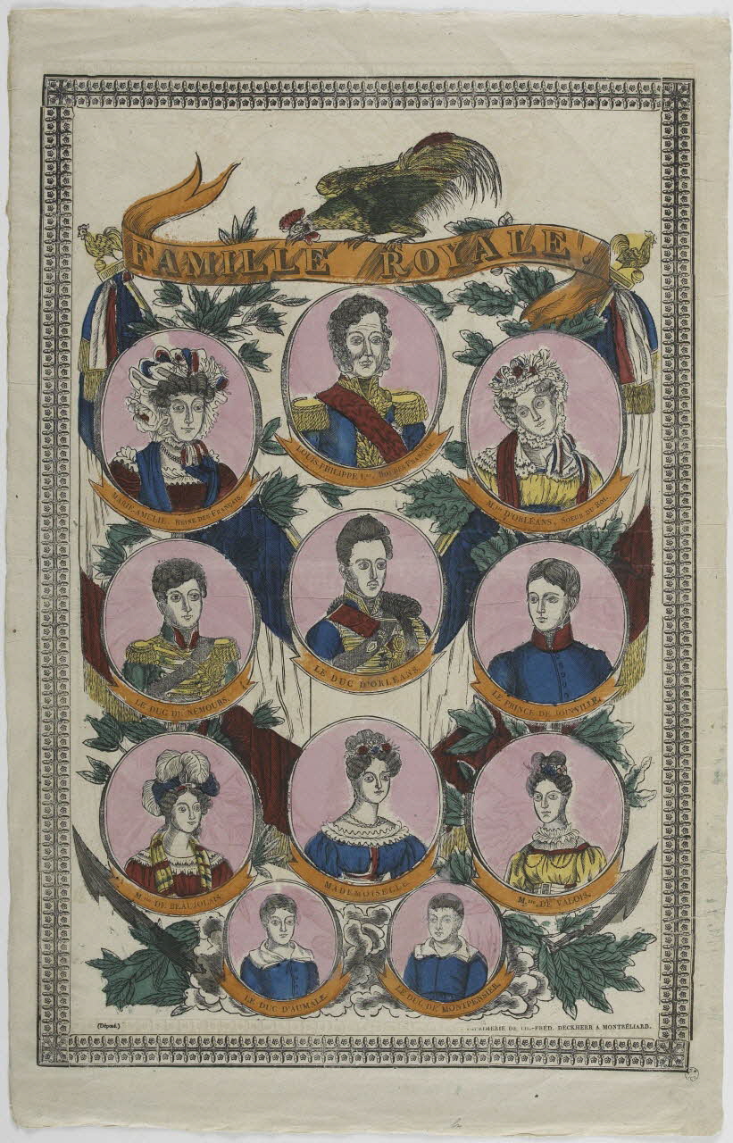 Théophile- Frédéric Deckherr ; Rodolphe Henri Deckherr imagerie ancienne FAMILLE ROYALE. Montbéliard 1832-1837 1963.13.8 Photo RMN-Grand Palais (Mucem)