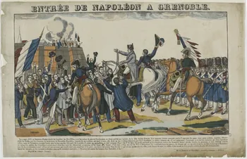 François Georgin ; Nicolas Pellerin ; Vadet Pierr imagerie ancienne ENTREE DE NAPOLEON A GRENOBLE. Lorraine, France 1835 1965.75.268 Photo RMN-Grand Palais (Mucem)