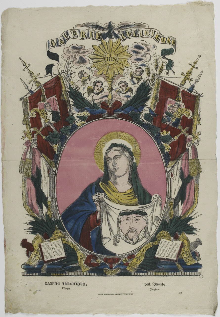Gondelfinger Louis ; Jean-Pierre Clerc imagerie ancienne GALERIE RELIGIEUSE  SAINTE VERONIQUE,  Vierge. Belfort 1833-1842 1965.75.50 Photo RMN-Grand Palais (Mucem)
