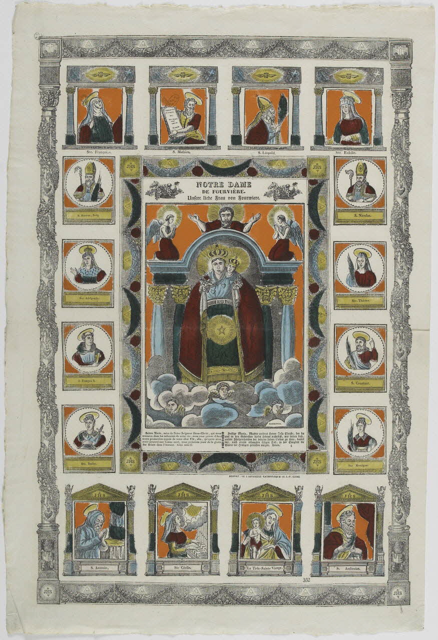 Gondelfinger Louis ; Jean-Pierre Clerc imagerie ancienne NOTRE DAME  DE FOURVIERE. Belfort 1833-1842 1965.75.52 Photo RMN-Grand Palais (Mucem)