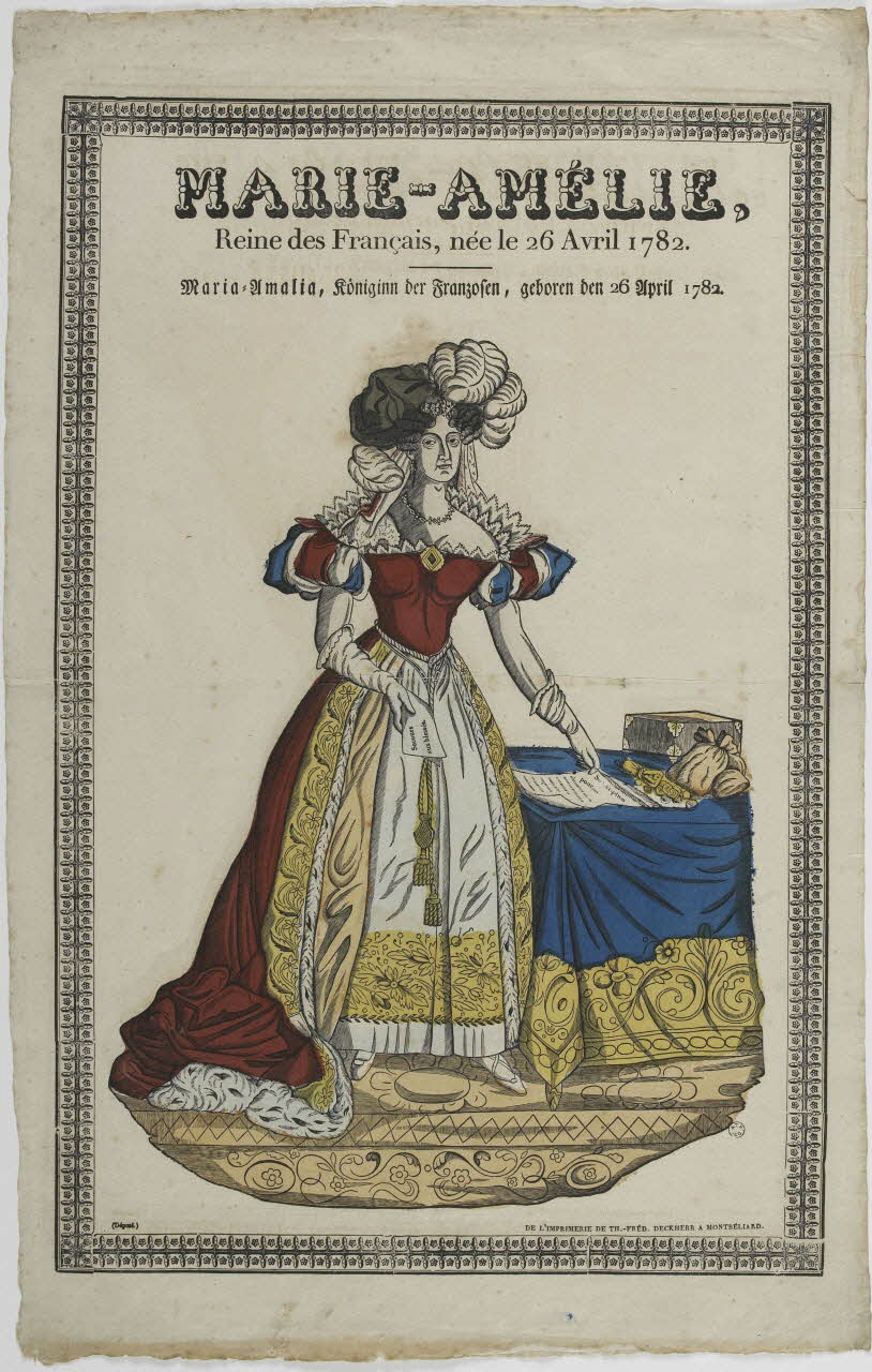 Théophile- Frédéric Deckherr imagerie ancienne MARIE-AMELIE,  Reine des Français, née le 26 Avril 1782. Montbéliard 1830-1837 1965.75.679 Photo RMN-Grand Palais (Mucem)