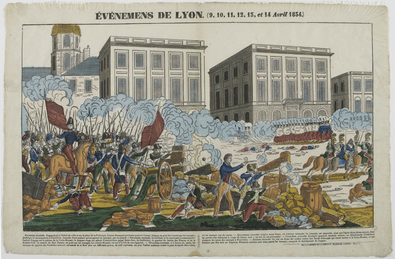 imagerie ancienne EVENEMENS DE LYON. (9, 10, 11, 12, 13 et 14 Avril 1834.) 1965.75.754 Photo RMN-Grand Palais (Mucem)